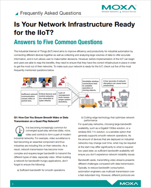 Cover of MOXA- Is Your Network Infrastructure Ready for IIoT